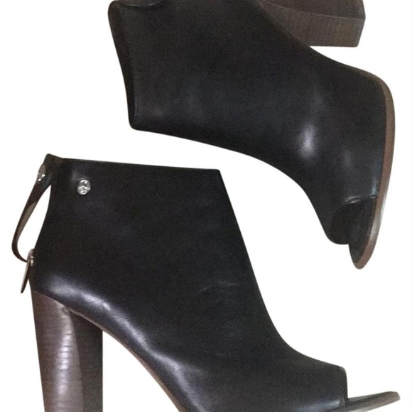 COACH LABELLE OPEN TOE PEEPTOE LEATHER BOOTIES - Picture 3 of 8
